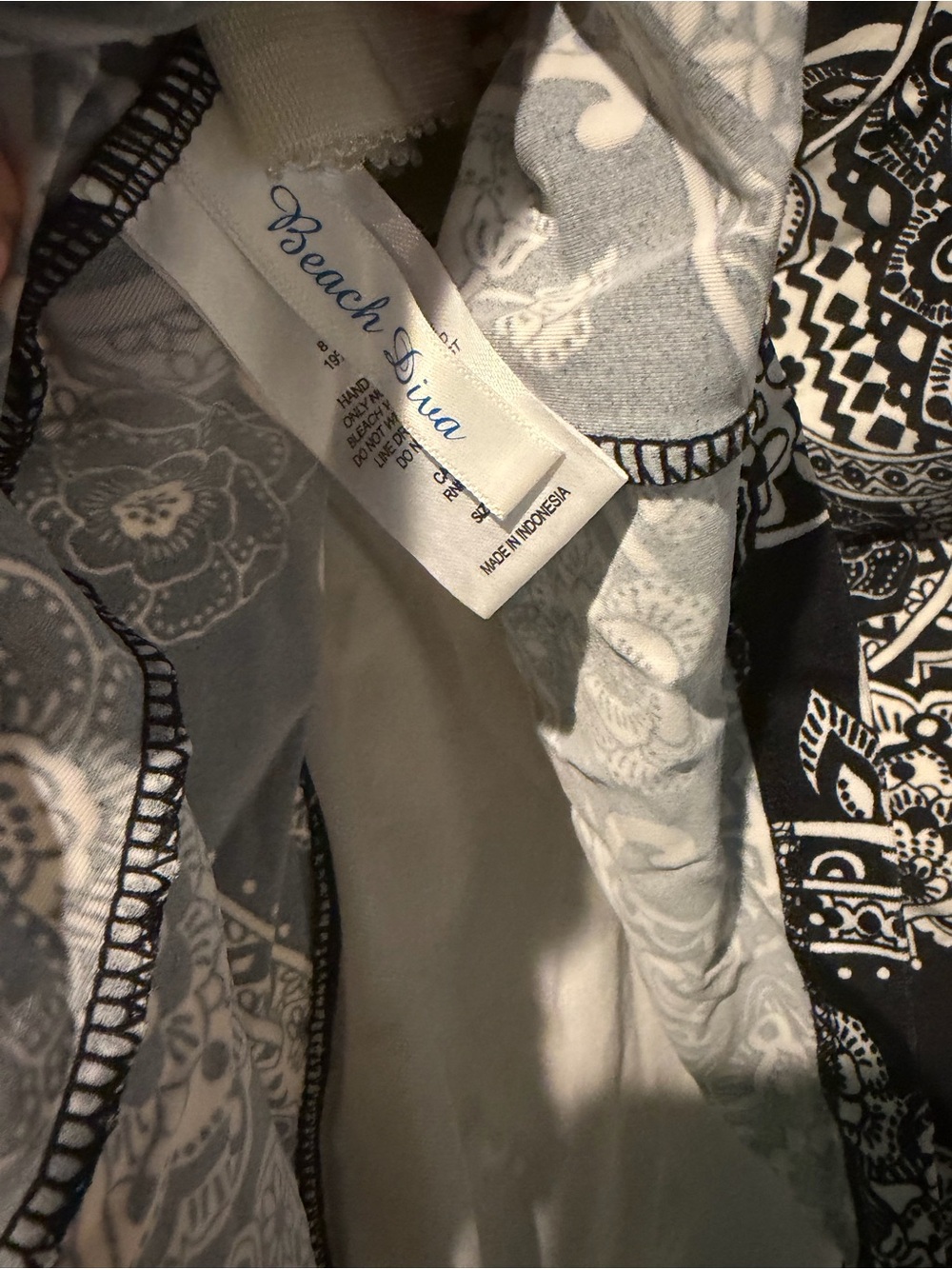 Beach Diva Black & White Paisley Bikini Set
